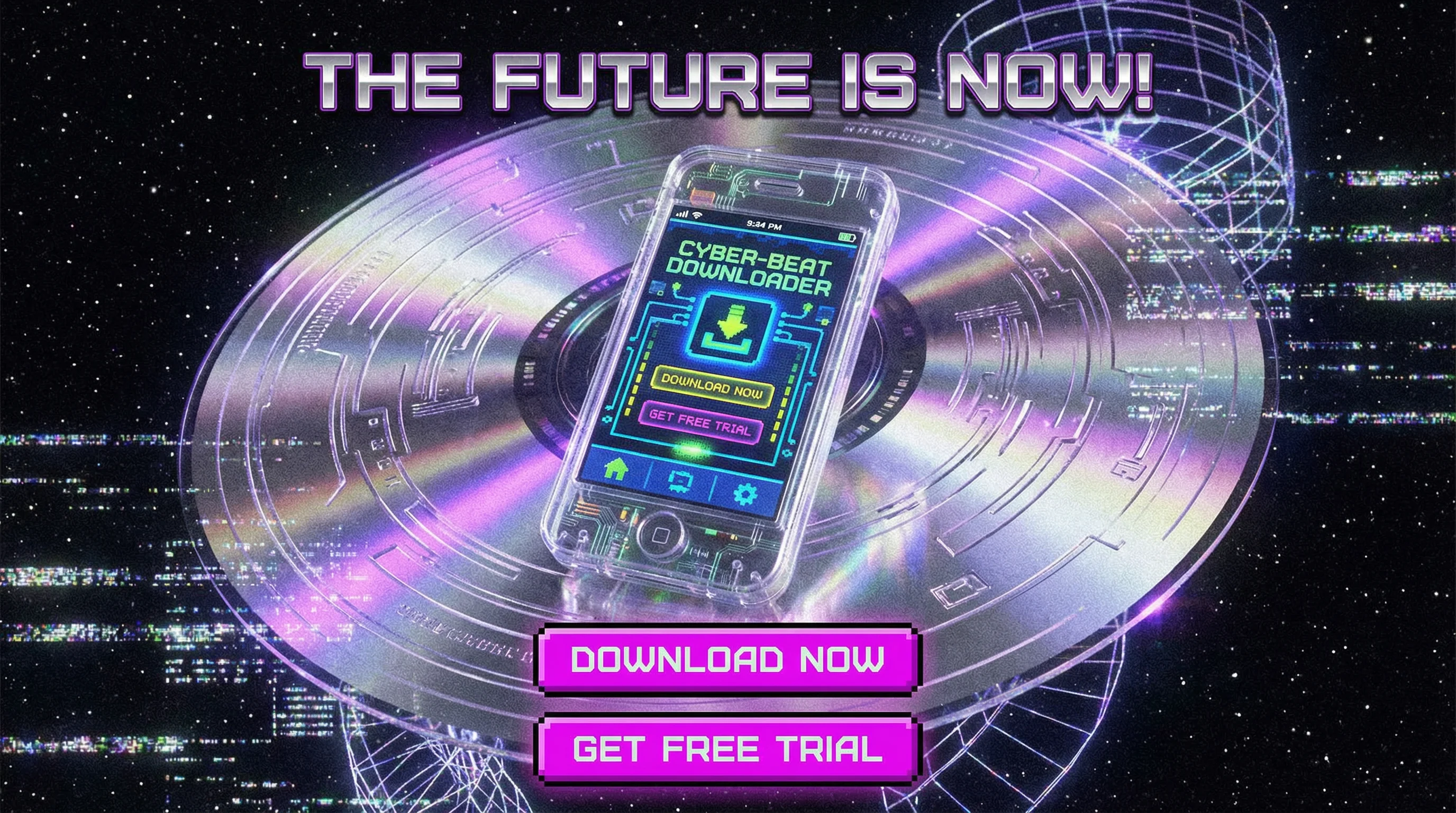 17c APP下载页面 透明手机展示千禧潮流应用